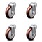 Service Caster 5 Inch Maroon Polyurethane Wheel Swivel Bolt Hole Caster Set SCC-BH20S514-PPUB-MRN-4 - alternate 1